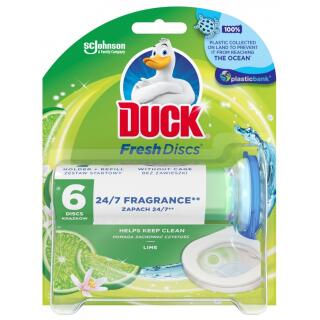 Krążki żelowe toaletowe  z aplikatorem Duck Fresh Discs Lime, kostka do WC 6 sztuk