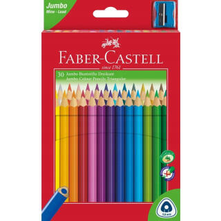 Kredki ołówkowe drewniane Faber-Casatell Jumbo Grip, trójkątne 30 kolorów