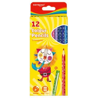 Kredki ołówkowe drewniane KEYROAD Colour Pencils, trójkątne 12 kolorów