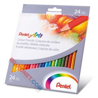 Kredki ołówkowe drewniane Pentel Arts 24 kolory