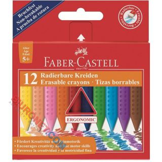 Kredki świecowe Faber Castell, trójkątne i grube 12 kolorów