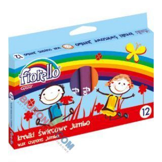 Kredki świecowe Fiorello Jumbo, okrągłe i grube 12 kolorów