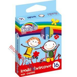 Kredki świecowe Fiorello, okrągłe w papierowej obwolucie 16 kolorów
