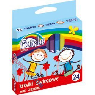 Kredki świecowe Fiorello, okrągłe w papierowej obwolucie 24 kolory