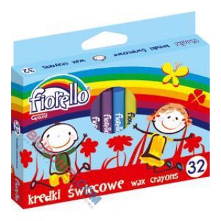 Kredki świecowe Fiorello, okrągłe w papierowej obwolucie 32 kolory