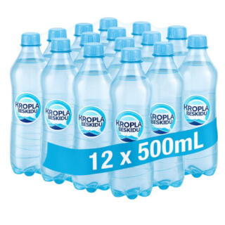 Kropla Beskidu 0,5L x 12 sztuk, woda mineralna, w butelkach PET niegazowana