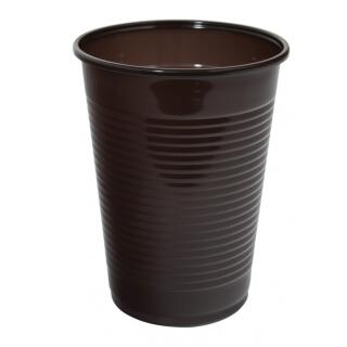 Kubki plastikowe Office Products 200 ml x 100 sztuk, do napojów gorących i zimnych brązowe