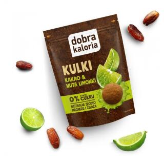 Kulki bakaliowe raw super foods bez cukru Dobra Kaloria, smak kakao i nuta limonki 65 g