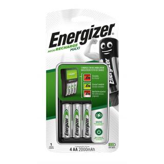 Ładowarka Energizer Accu Recharge Maxi, do akumulatorków AA / AAA, czas ładowania od 8h, w zestawie 4 x AA Power Plus 4 gniazda