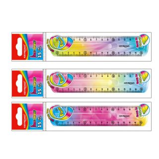 Linijka szkolna elastyczna KEYROAD Flex-Draw, tęczowa 15 cm
