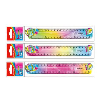Linijka szkolna elastyczna KEYROAD Flex-Draw, tęczowa 20 cm