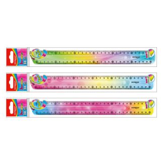 Linijka szkolna elastyczna KEYROAD Flex-Draw, tęczowa 30 cm