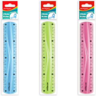 Linijka szkolna elastyczna KEYROAD Flexible Ruler, miks kolorów 20cm