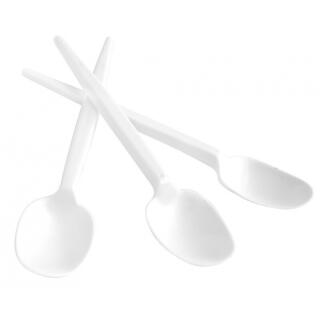 Łyżeczki plastikowe Office Products 12 cm, białe sztućce jednorazowe 100 sztuk