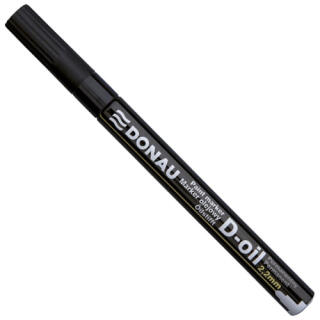Marker olejowy pernamentny Donau D-Oil, okrągła końcówka 2,2 mm, tusz wodoodporny do renowacji napisów na nagrobkach czarny