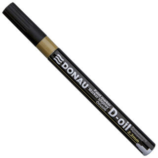 Marker olejowy pernamentny Donau D-Oil, okrągła końcówka 2,2 mm, tusz wodoodporny do renowacji napisów na nagrobkach złoty