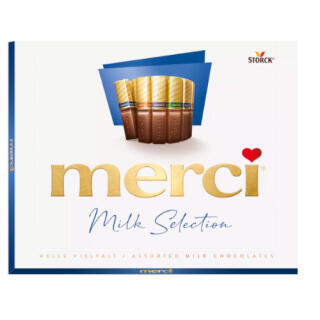 Merci Milk Selection Blue Storck, czekoladki nadziewane, bombonierka 250 g