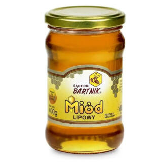 Miód lipowy Sądecki Bartnik, pszczeli nektarowy, w słoiku 400 g