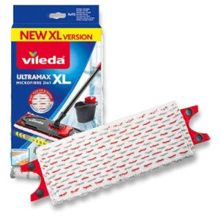 Mop płaski Vileda Ultramax 2w1 XL, zapasowy wkład z mikrofibry biały