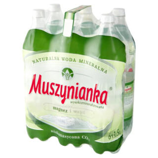 Muszynianka Wysoko-zmineralizowana 1,5L x 6 sztuk, woda magnezowo-wapniowa, w butelkach PET niskonasycona CO2