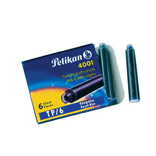 Naboje atramentowe krótkie do piór wiecznych Pelikan, kartonik 5 sztuk kolor niebieski