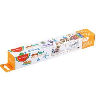 Naklejka na ścianę do kolorowania KEYROAD Global Travel + kredki 8 kolorów 30 x 206 cm