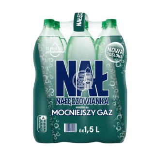 Nałęczowianka 1,5L x 6 sztuk, woda mineralna, w butelkach PET gazowana 