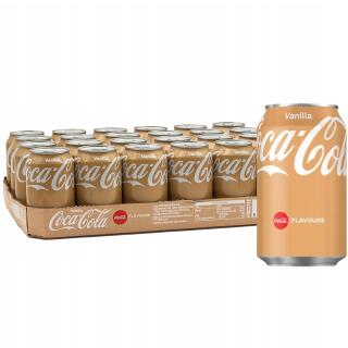 Napój gazowany o smaku waniliowym Coca Cola Vanilla 0,33L, w puszce 24 sztuki