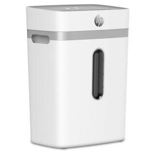 Niszczarka HP OneShred 12CC, tnie do 12 kartek na ścinki, do małego biura, jasnoszara ścinki 4 x 35 mm