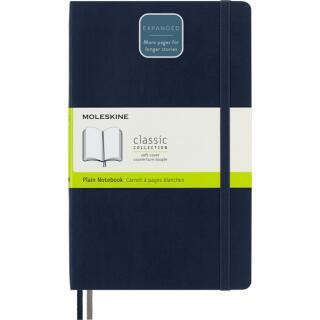 Notes Moleskine Classic L 13x21 cm, 400 stron, gładki, miękka oprawa z gumką sapphire blue