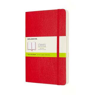 Notes Moleskine Classic L 13x21 cm, 400 stron, gładki, miękka oprawa z gumką scarlet