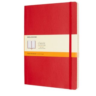 Notes Moleskine Classic XL 19x25 cm, 192 strony w linie, miękka oprawa z gumką czerwony