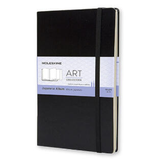 Notes Moleskine Japanese Album L 13x21 cm, 48 harmonijkowych stron, gładki, twarda oprawa z gumką czarny