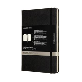 Notes Moleskine PRO Project Planner L 13x21 cm, 288 strony w linie, twarda oprawa z gumką, do planowania projektów czarny