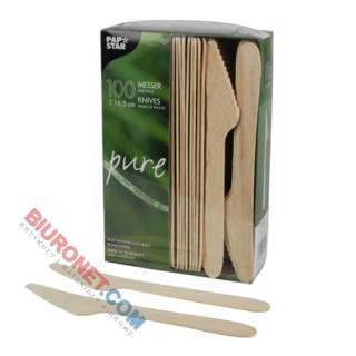 Noże drewniane Vegware VT-KN6 16,5 cm, jednorazowe sztućce biodegradowalne 100 sztuk