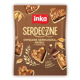 Owsiane serduszka musli z czekoladą Inka Serdeczne, ciasteczka zbożowe 15 x 50 g