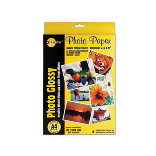 Papier fotograficzny Yellow One A4, błyszczący 130g, do wydruków atramentowych 20 arkuszy