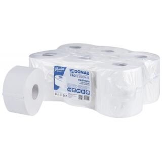 Papier toaletowy biały do podajników Donau PROFESSIONAL Jumbo 480 listków, 2-warstwowy celulozowy 12 rolek x 120 m