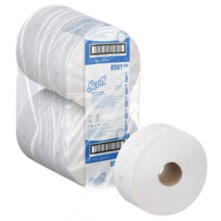 Papier toaletowy biały Kimberly-Clark Scott Essential Jumbo 8501, 2-warstwowy 6 rolek x 400 m