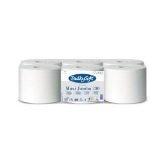 Papier toaletowy BulkySoft Premium Maxi Jumbo 65902, biały papier celulozowy, 2-warstwowy, do podajników 6 rolek x 200 m