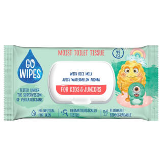 Papier toaletowy nawilżany GOWIPES For Kids & Juniors, opakowanie z klapką 44 listki
