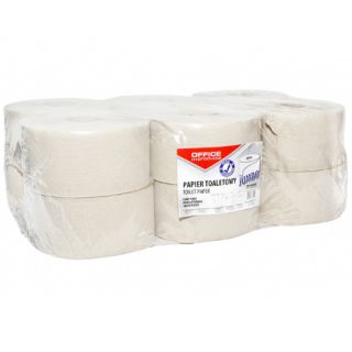 Papier toaletowy Office Products Jumbo, szary papier makulaturowy, 1-warstwowy, do podajników 12 rolek x 120 m