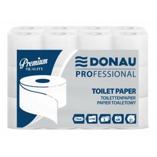 Papier toaletowy standardowy Donau PROFESSIONAL Premium, biały celulozowy 3-warstwowy 24 rolki x 150 listków