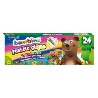 Pastele olejne Bambino, miękkie kryjące kredki 24 kolory