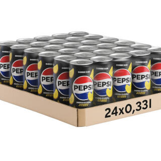 Pepsi Zero 0,33L, napój gazowany bez cukru, o smaku cytrynowym, w puszce 24 sztuki
