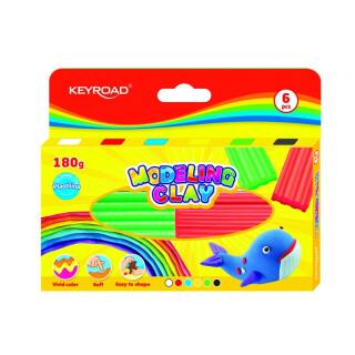 Plastelina kwadratowa KEYROAD Modeling Clay 6 x 30 g, kolory klasyczne 6 kolorów