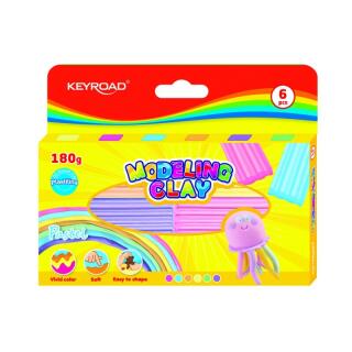 Plastelina kwadratowa KEYROAD Pastel Modeling Clay 6 x 30 g, kolory pastelowe 6 kolorów