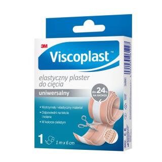 Plaster z opatrunkiem Viscoplast Elastyczny, na łokcie i kolana, uniwersalny do cięcia 6 cm x 1 m