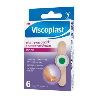 Plastry z opatrunkiem na odciski Viscoplast Stopa 12,5 mmx 7 cm, z kwasem salicylowym 6 sztuk