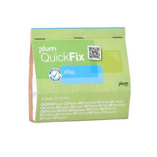 Plastry z opatrunkiem PLUM QuickFix Xray, wykrywalne przez detektory, wkład do dozownika 45 sztuk